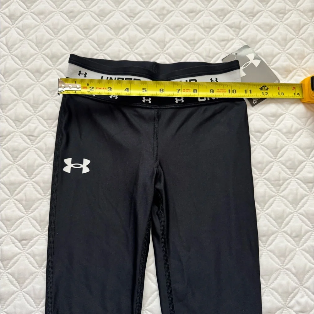 NWT Under Armour Girls HeatGear Base Layer Leggings Black Size S